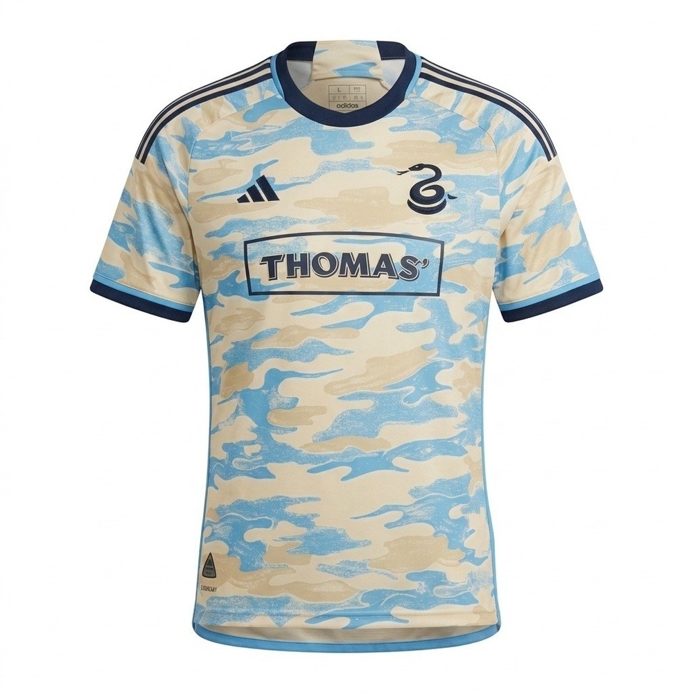 Adidas Philadelphia Union 2023-24 Authentic Away Jersey Camo Mens Large Slim Fit